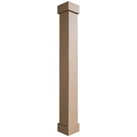 Ekena Millwork Rough Cedar Faux Wood Non-Tapered Square Column Wrap w/ Standard Capital & Base, 12"W x 6'H COLURC12X072STUF